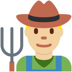 How Man Farmer: Medium-Light Skin Tone emoji looks on Twitter.