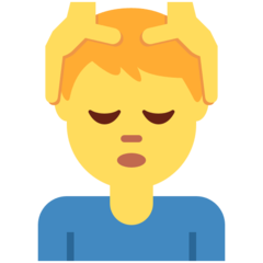 Como o emoji do Homem recebendo massagem facial é exibido no Twitter.