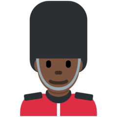 How Man Guard: Dark Skin Tone emoji looks on Twitter.