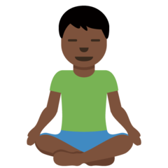 How Man in Lotus Position: Dark Skin Tone emoji looks on Twitter.