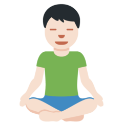 How Man in Lotus Position: Light Skin Tone emoji looks on Twitter.