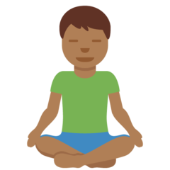 How Man in Lotus Position: Medium-Dark Skin Tone emoji looks on Twitter.