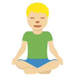 How Man in Lotus Position: Medium-Light Skin Tone emoji looks on Twitter.