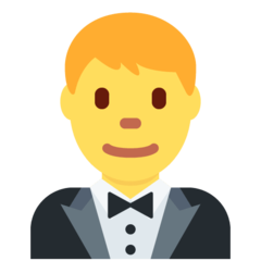 Como o emoji do Homem de smoking é exibido no Twitter.