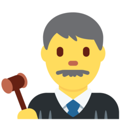 Como o emoji do Juiz é exibido no Twitter.