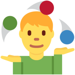 Como o emoji do Homem malabarista é exibido no Twitter.