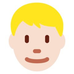 How Man: Light Skin Tone, Blond Hair emoji looks on Twitter.