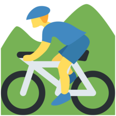 Come Ciclista uomo di mountain bike emoji appare su Twitter.