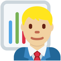 How Man Office Worker: Medium-Light Skin Tone emoji looks on Twitter.