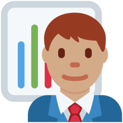 How Man Office Worker: Medium Skin Tone emoji looks on Twitter.