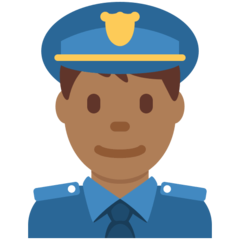 Wie Polizist: mitteldunkle Hautfarbe Emoji auf Twitter aussieht.