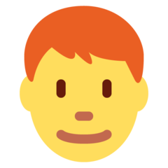 Como o emoji do Homem: cabelo vermelho é exibido no Twitter.