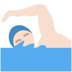 How Man Swimming: Light Skin Tone emoji looks on Twitter.