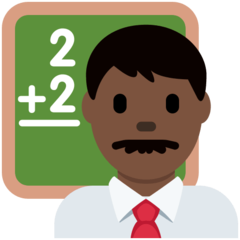 How Man Teacher: Dark Skin Tone emoji looks on Twitter.