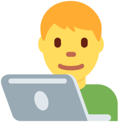 Hur Manlig IT-expert emoji ser ut på Twitter.