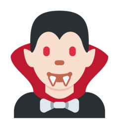 Come Vampiro uomo: carnagione chiara emoji appare su Twitter.