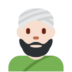 Come Uomo con turbante: carnagione chiara emoji appare su Twitter.