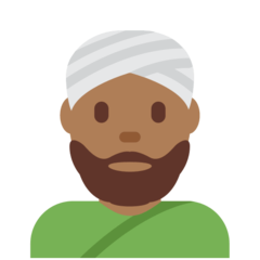 How Man Wearing Turban: Medium-Dark Skin Tone emoji looks on Twitter.