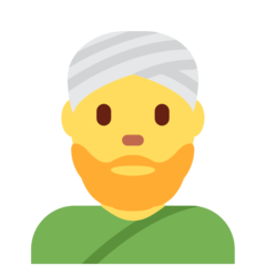 Hur Man i turban emoji ser ut på Twitter.