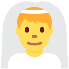 Como o emoji do Noivo com véu é exibido no Twitter.