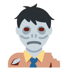 Hoe Mannelijke zombie emoji eruit ziet op Twitter.