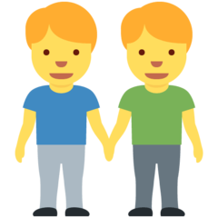 Cómo se ve el emoji Hombres de la mano en Twitter.