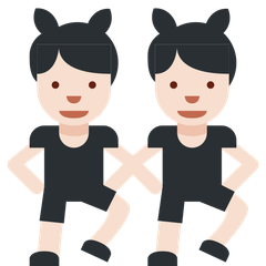 A quoi ressemblent les emoji Hommes avec des oreilles de lapin : peau claire sur Twitter.