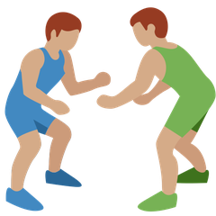Twitter에서레슬링하는 남자: 갈색 피부그림 이모티콘이 어떻게 보이는지.