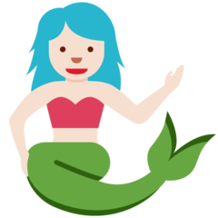 Hoe Sirene: lichte huidskleur emoji eruit ziet op Twitter.