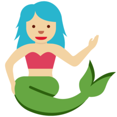 How Mermaid: Medium-Light Skin Tone emoji looks on Twitter.