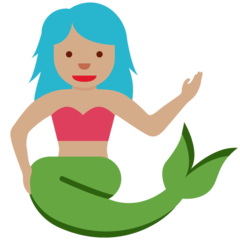 How Mermaid: Medium Skin Tone emoji looks on Twitter.