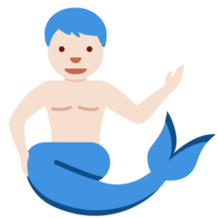 How Merman: Light Skin Tone emoji looks on Twitter.