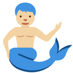 A quoi ressemblent les emoji Triton: peau moyennement claire sur Twitter.