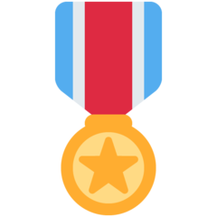 Hur Militär medalj emoji ser ut på Twitter.