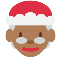 How Mrs. Claus: Medium-Dark Skin Tone emoji looks on Twitter.