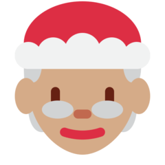 Cómo se ve el emoji Mamá Noel: tono de piel medio en Twitter.