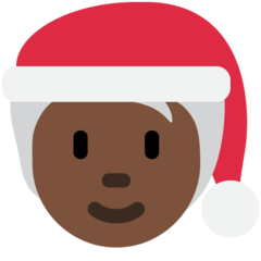 How Mx Claus: Dark Skin Tone emoji looks on Twitter.