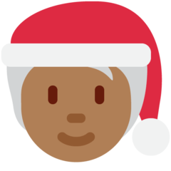 Wie Weihnachtsperson: mitteldunkle Hautfarbe Emoji auf Twitter aussieht.