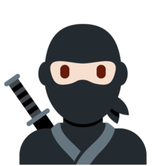 A quoi ressemblent les emoji Ninja : peau claire sur Twitter.