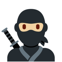 A quoi ressemblent les emoji Ninja : peau moyennement claire sur Twitter.