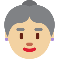 How Old Woman: Medium-Light Skin Tone emoji looks on Twitter.