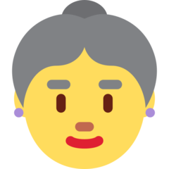 Wie Ältere Frau Emoji auf Twitter aussieht.