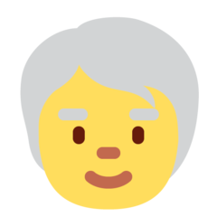 Hvordan Eldre voksen emoji ser ut på Twitter.