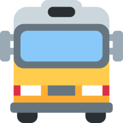 A quoi ressemblent les emoji Bus de face sur Twitter.