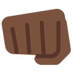 How Oncoming Fist: Dark Skin Tone emoji looks on Twitter.