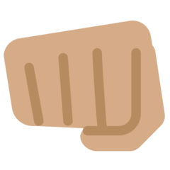 How Oncoming Fist: Medium Skin Tone emoji looks on Twitter.