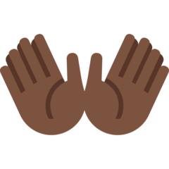 How Open Hands: Dark Skin Tone emoji looks on Twitter.