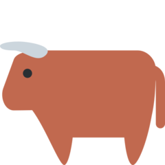 Bagaimana Lembu emoji terlihat di Twitter.