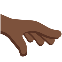 How Palm Down Hand: Dark Skin Tone emoji looks on Twitter.