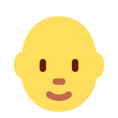 Hur Person: skallig emoji ser ut på Twitter.